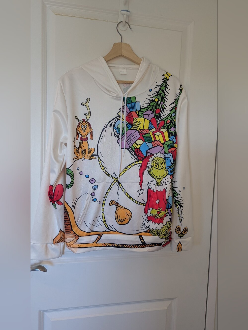 The Grinch Christmas Sleigh Graphic Hoodie Size S